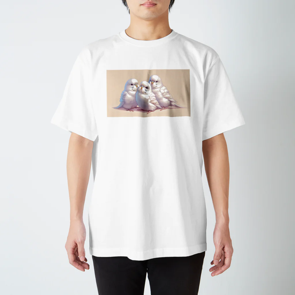 ちゅんちゅんショップの白いセキセイインコ Regular Fit T-Shirt