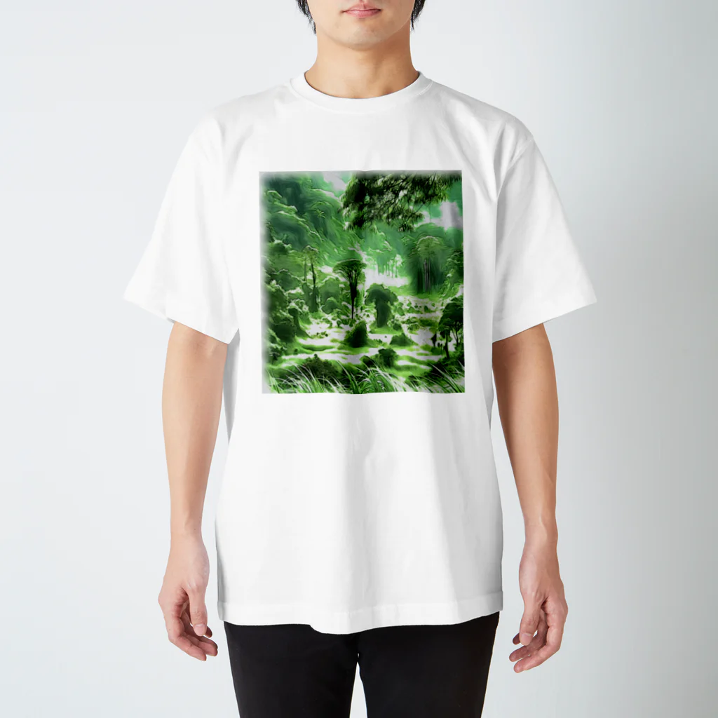 グリーンハーモニーの豊かな緑の風景 スタンダードTシャツ
