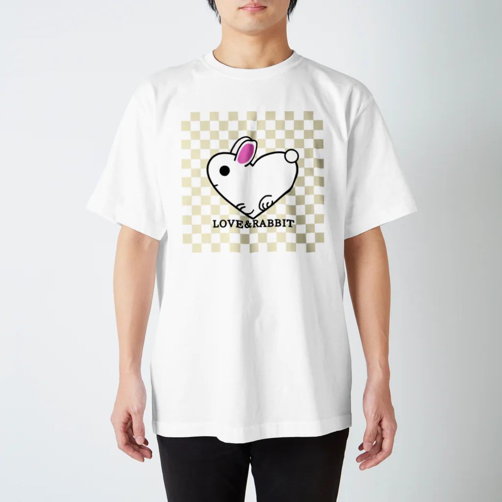 kazeou（風王）のLOVE＆RABBIT(市松)Y スタンダードTシャツ