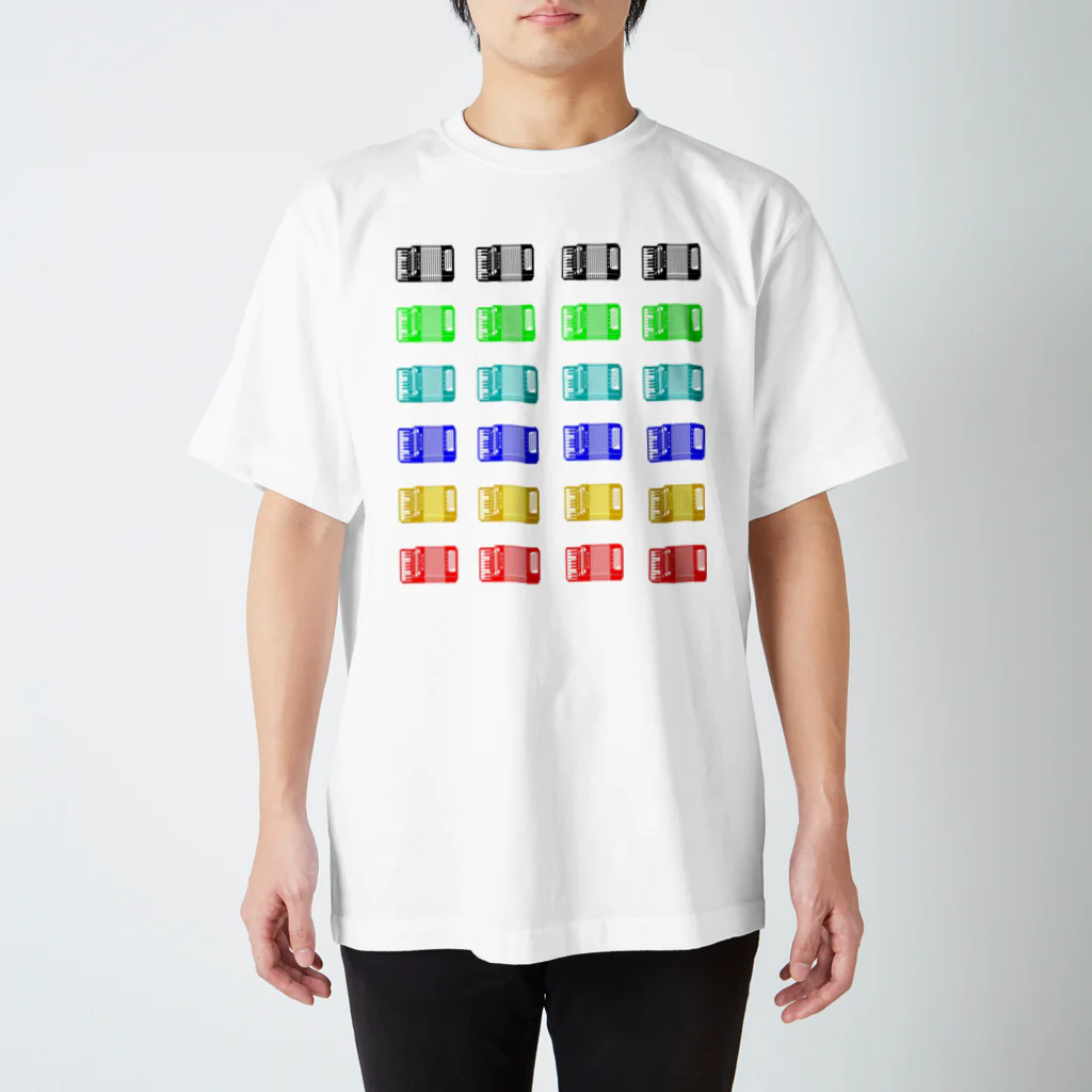 佐々木憲　ピアノ・アコーディオン・レトロゲーム実況のpixel accordion スタンダードTシャツ