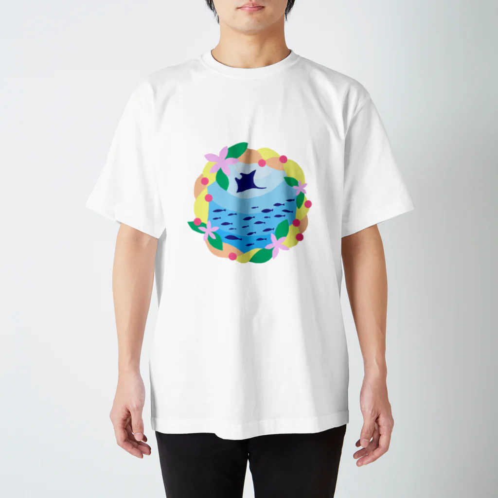 r0no527のリースとお魚たち スタンダードTシャツ