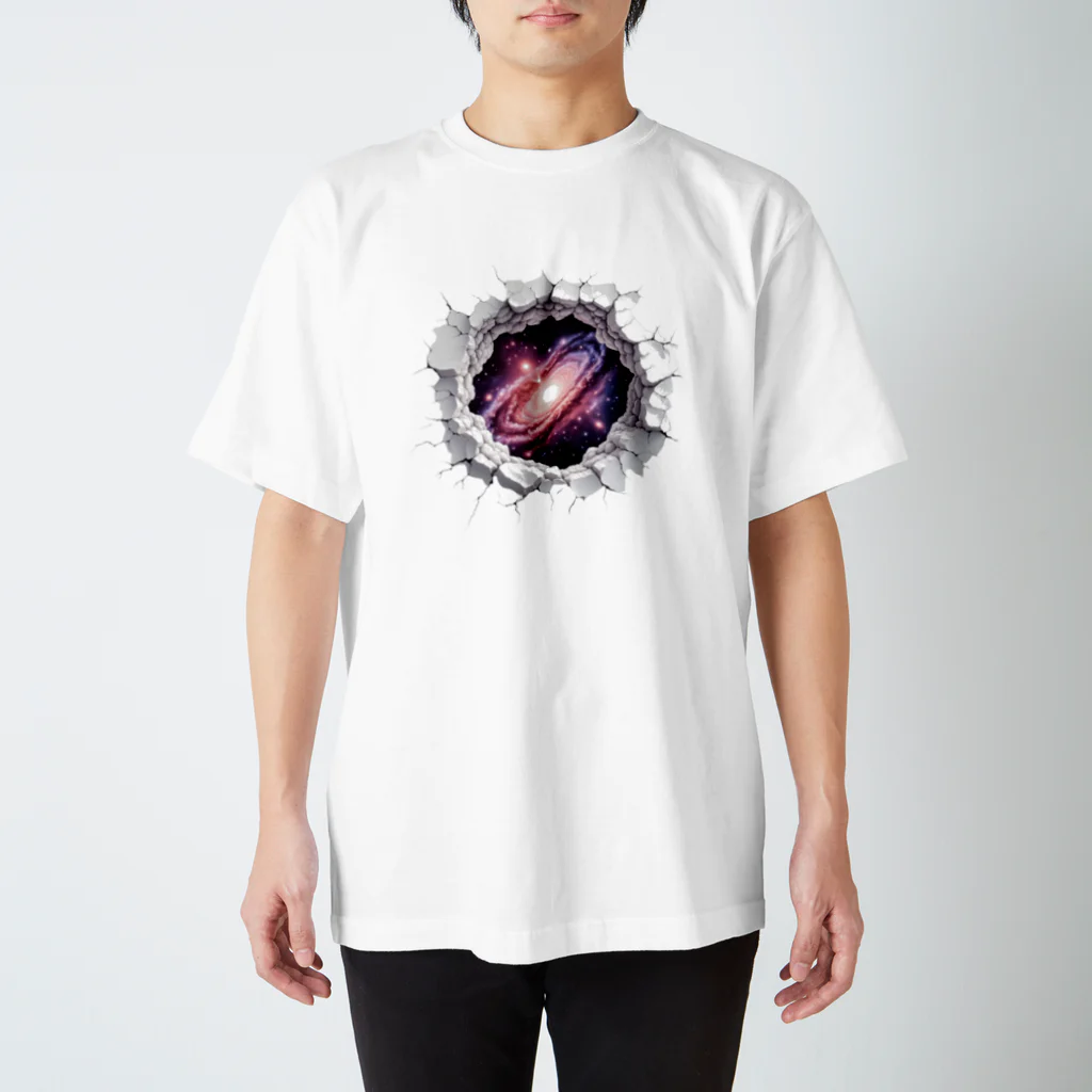 紅藤コミミズクのトリックアート「宇宙」 スタンダードTシャツ