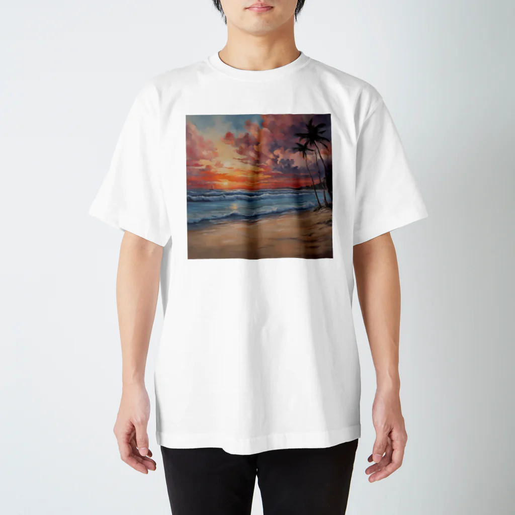 yoshiyoshi88の夕日の海辺 スタンダードTシャツ