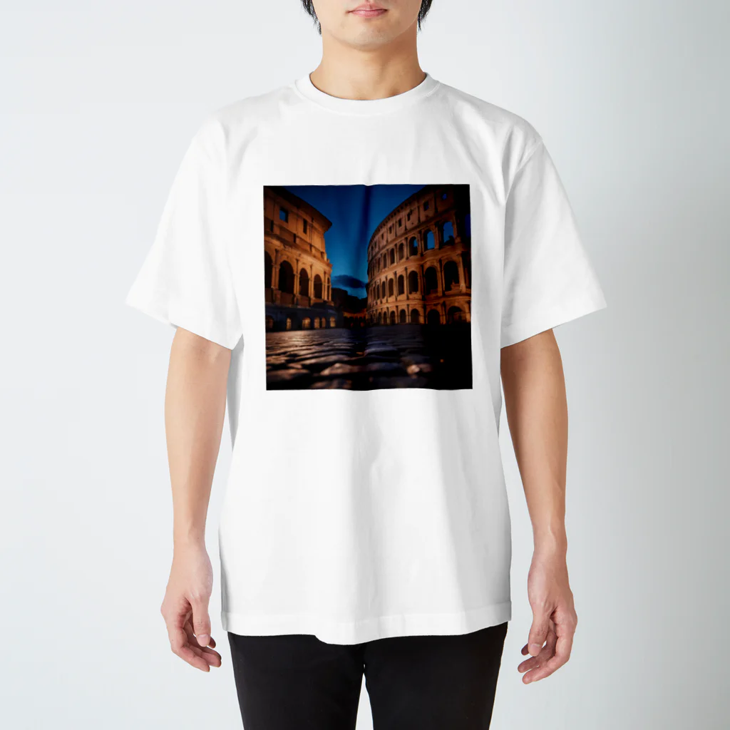 awawoの夕闇に染まるコロッセオの風景 Regular Fit T-Shirt