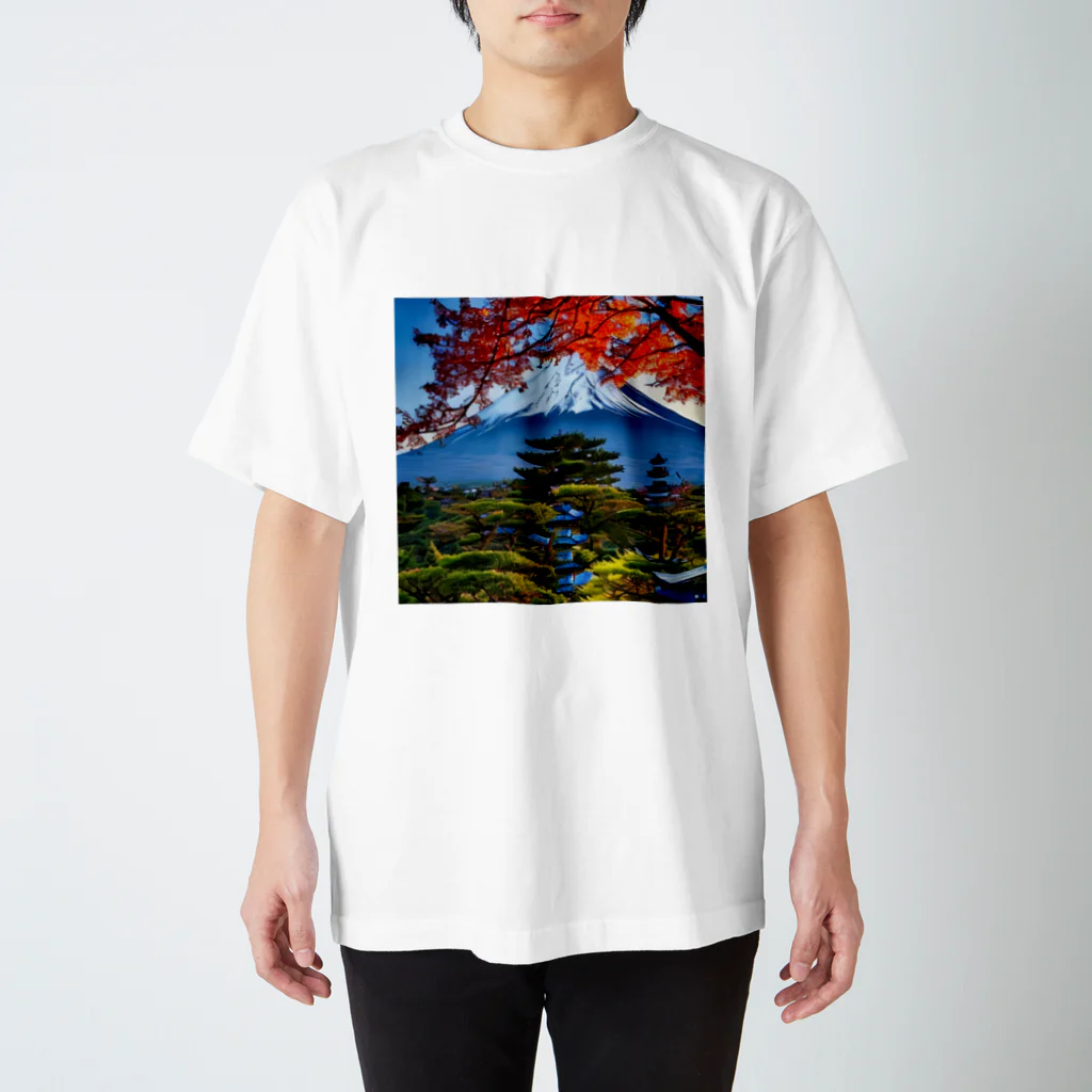 雑貨屋ちぃずの富士山のある風景 スタンダードTシャツ