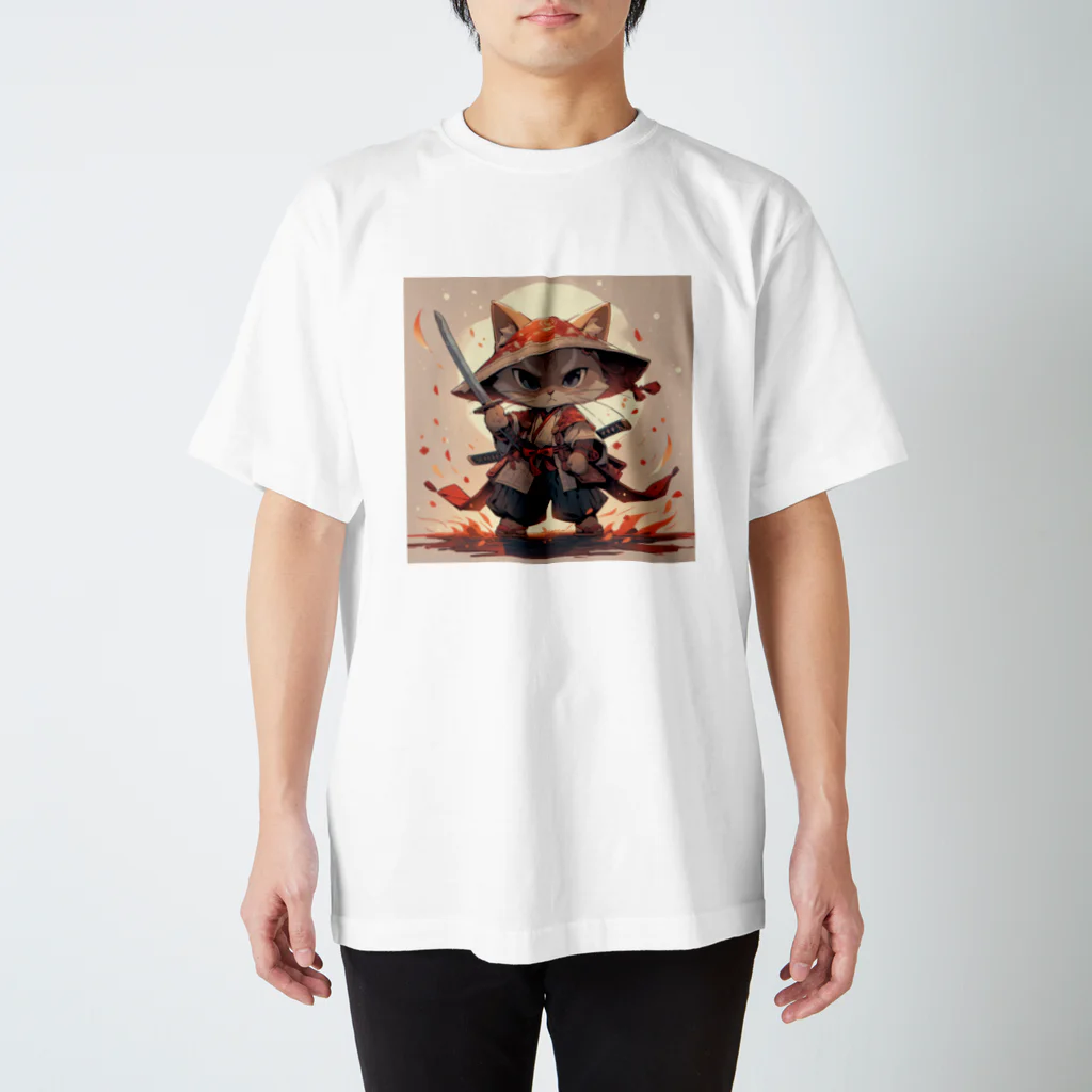 luckycongochanのNeko Samurai スタンダードTシャツ