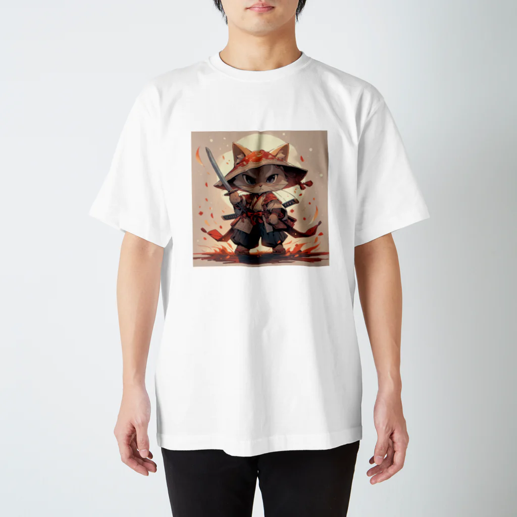 luckycongochanのNeko Samurai Regular Fit T-Shirt