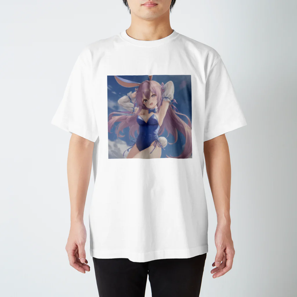 月の雫の萌え可愛いうさ耳少女♪ Regular Fit T-Shirt