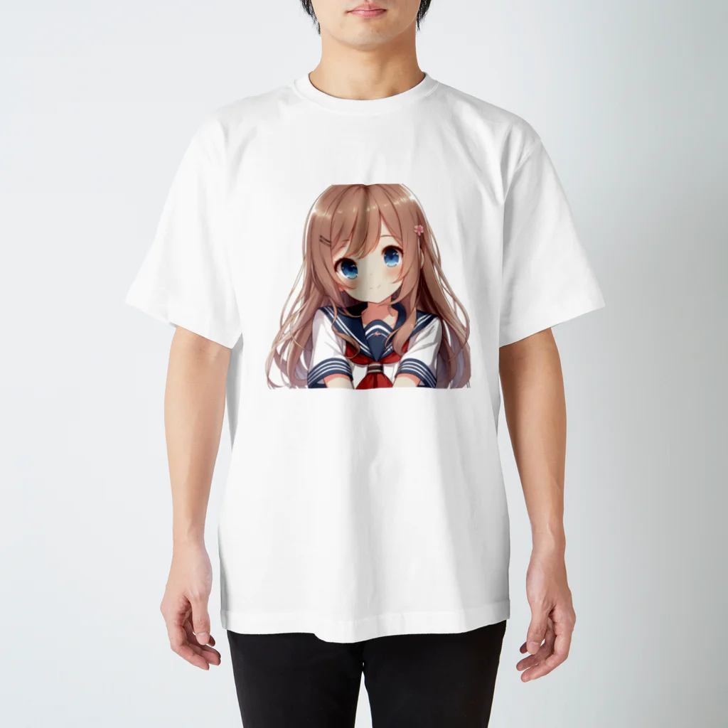 【AI】アルゴリズムアトリエ【デザイン】のAIが作った可愛い制服の女の子 スタンダードTシャツ