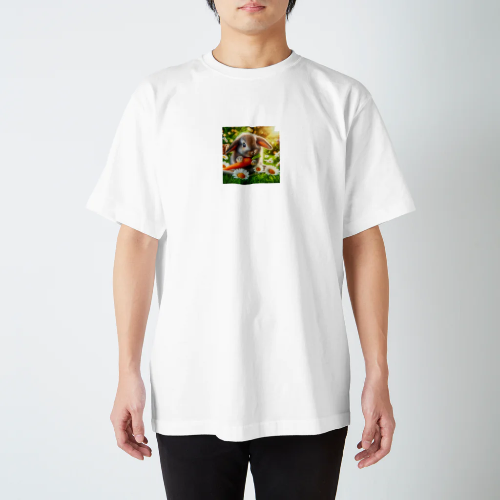 TChamaの可愛らしいウサギ スタンダードTシャツ