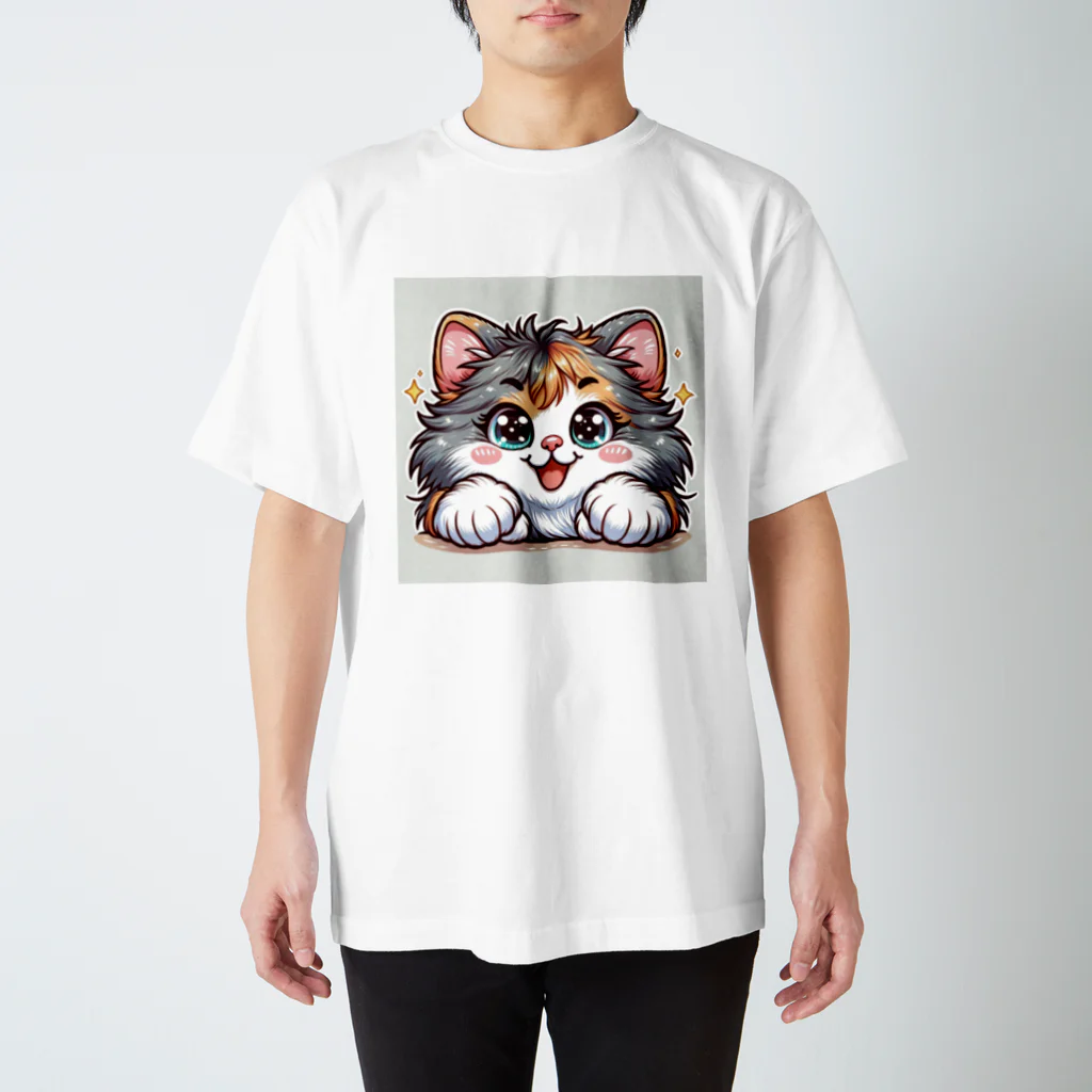 もふもふアニマルズのモフモフ猫ちゃん Regular Fit T-Shirt