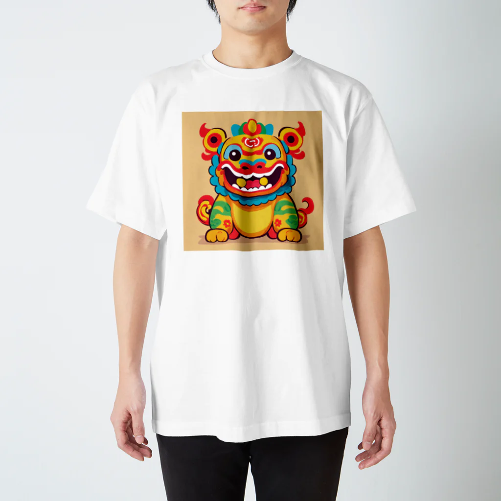 chi-ruu-zのカラフルシーサー Regular Fit T-Shirt