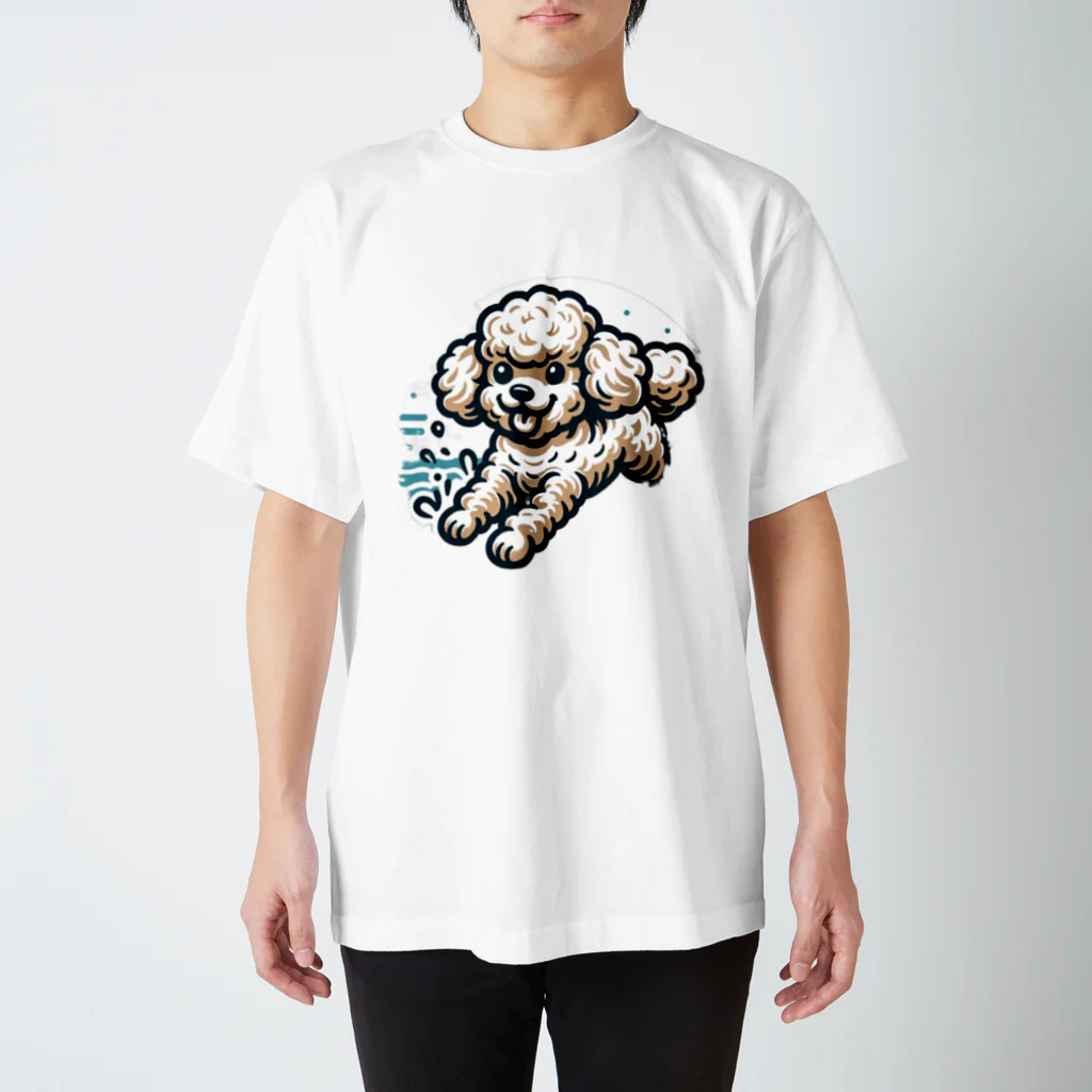 Tokyo_Doodleのもふもふアプリコット　トイプードル　みずあそび Regular Fit T-Shirt