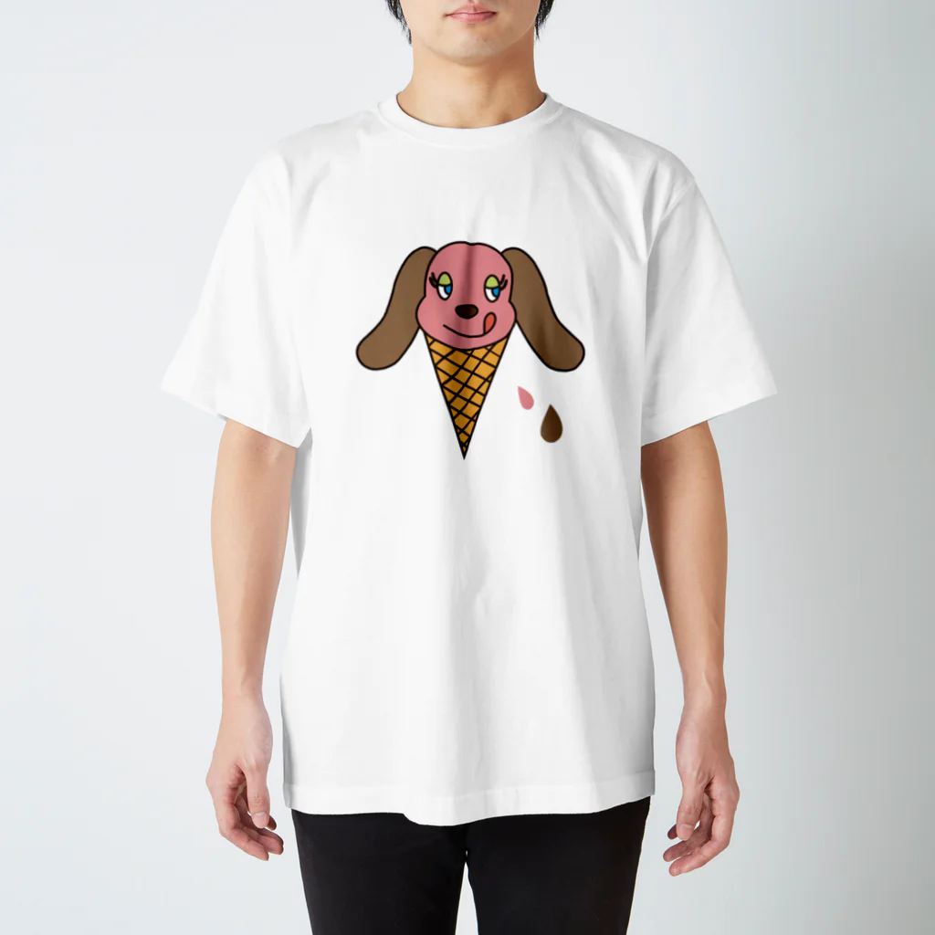 いも虫犬のソフトクリームdog スタンダードTシャツ