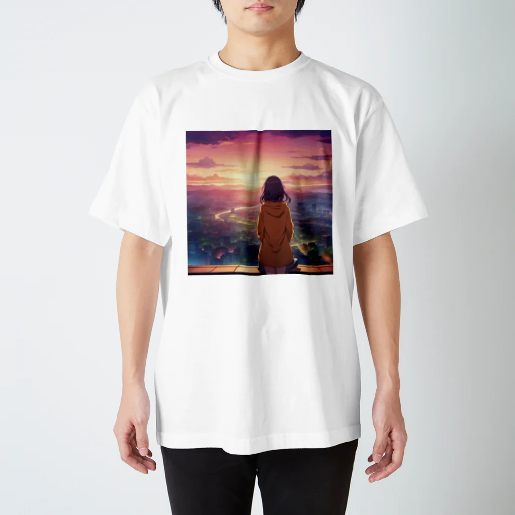 241028mada-mumeinadezaina-の女性の後ろ姿 スタンダードTシャツ