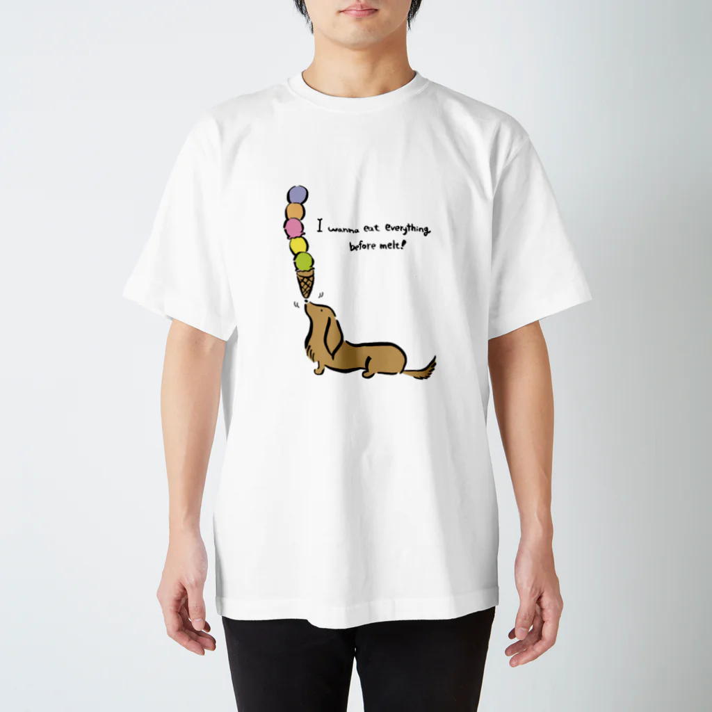 いも虫犬の５段アイス×ダックス Regular Fit T-Shirt