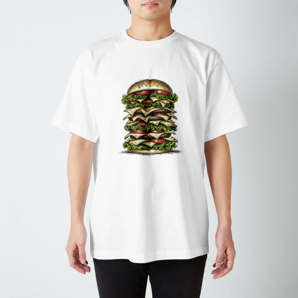 blacktomatoのゾウさんのハンバーガー スタンダードTシャツ