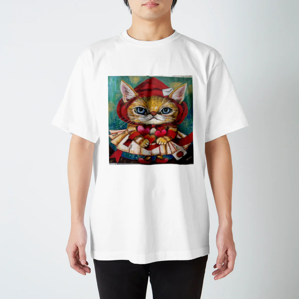 しろしろくるくるのハート猫 Regular Fit T-Shirt