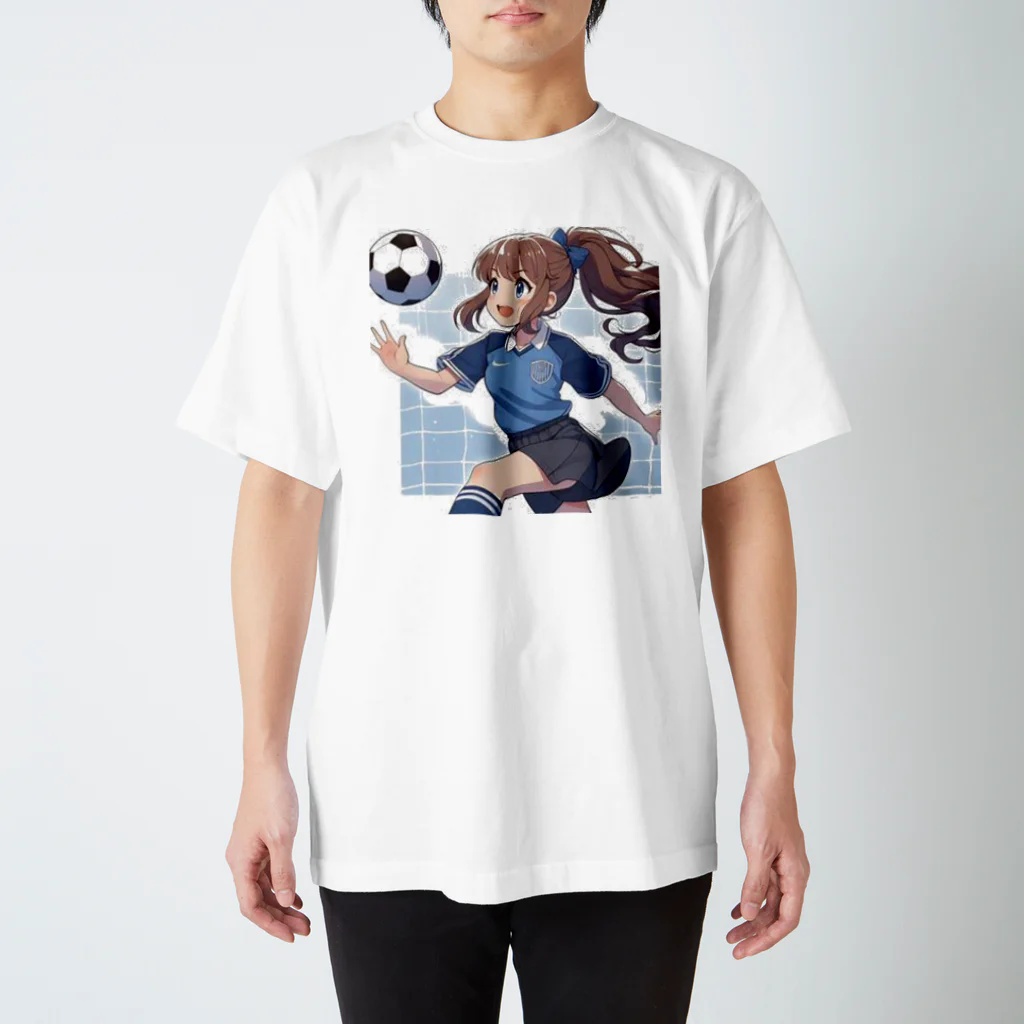 RYO14silviaの楽しくフットサルしているポニーテールの女の子 スタンダードTシャツ