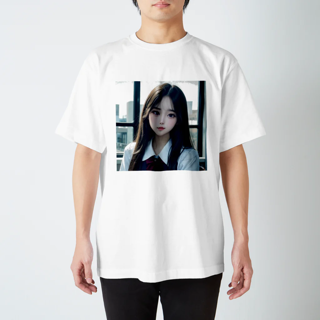 AI美女書架のAI美女子高生　アサミ スタンダードTシャツ