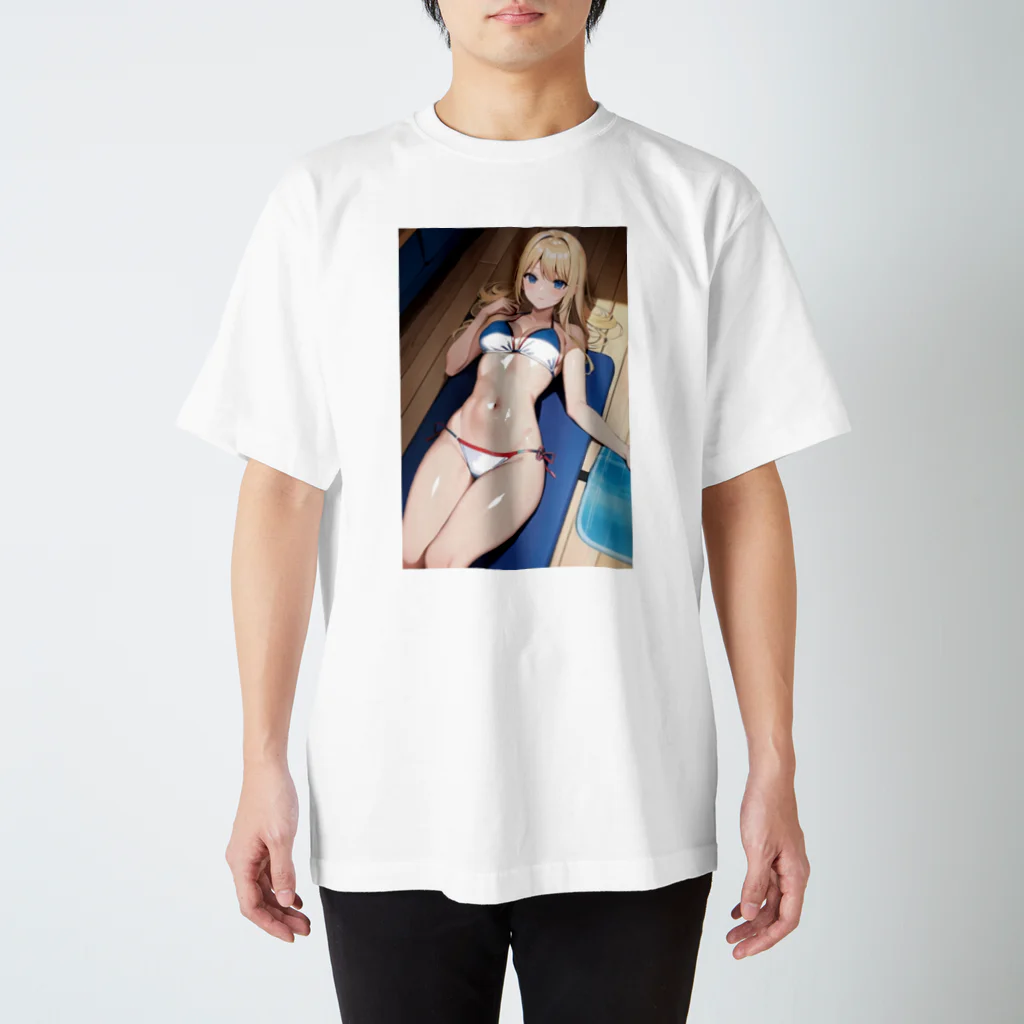 AIオリジナルイラスト　美女男子の金髪で美人な彼女 Regular Fit T-Shirt