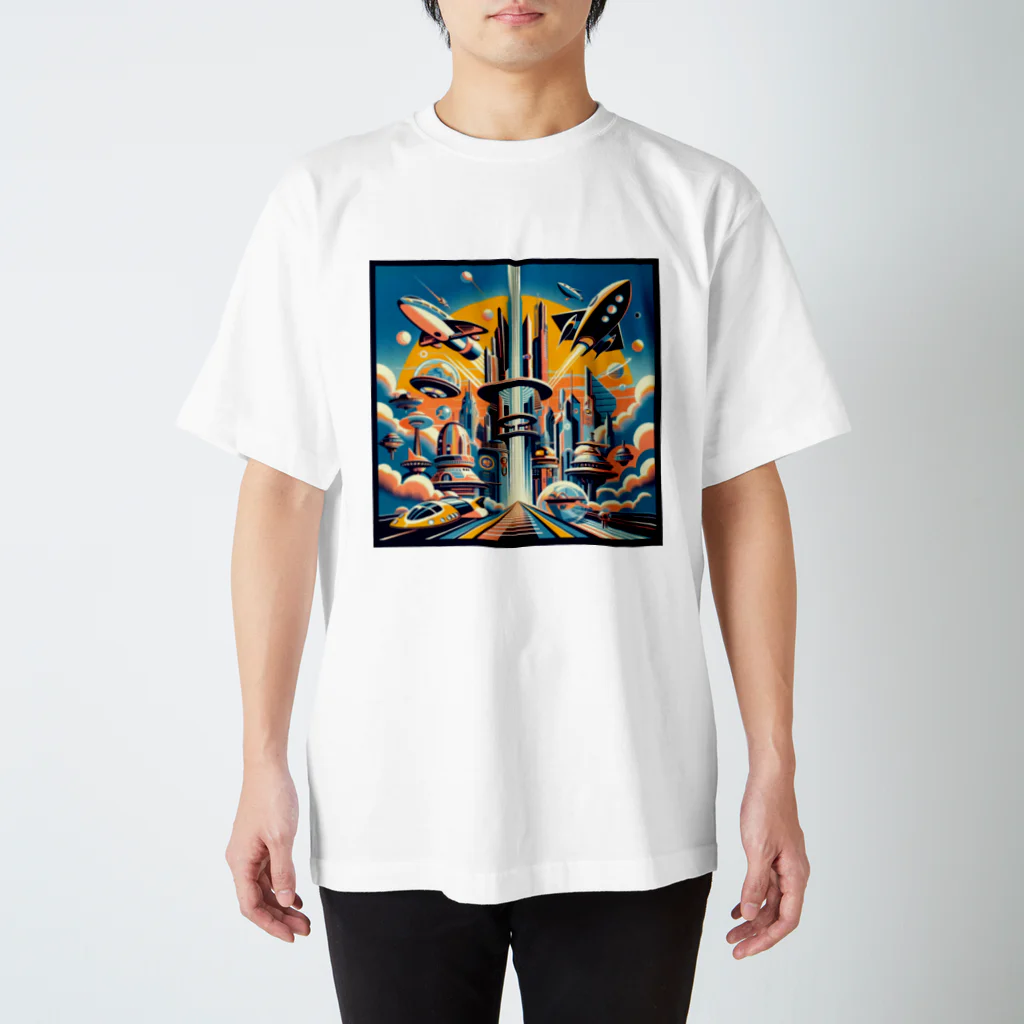 Dexsterの過去の未来観　retro-futurism design01 Regular Fit T-Shirt