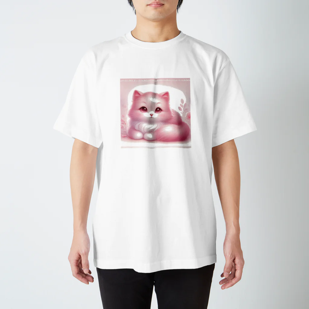 猫!にゃんこ！のPINK! スタンダードTシャツ