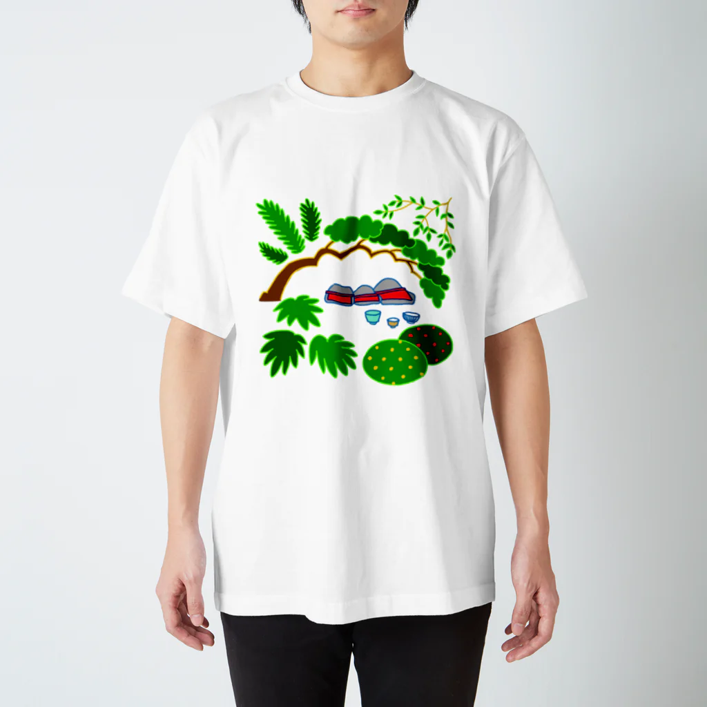 しりわれるの石仏と植栽 スタンダードTシャツ