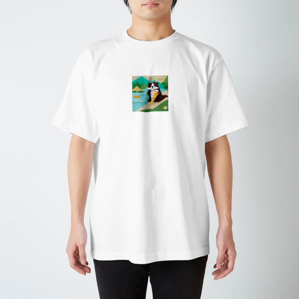 yumiceのice meets オリガミカワウソ Regular Fit T-Shirt