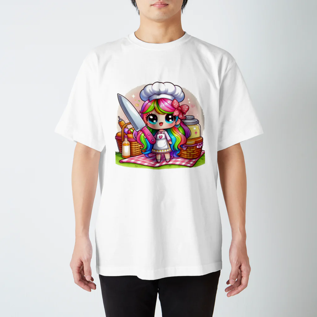 mitusan777の可愛い女の子が料理をしている様子が スタンダードTシャツ