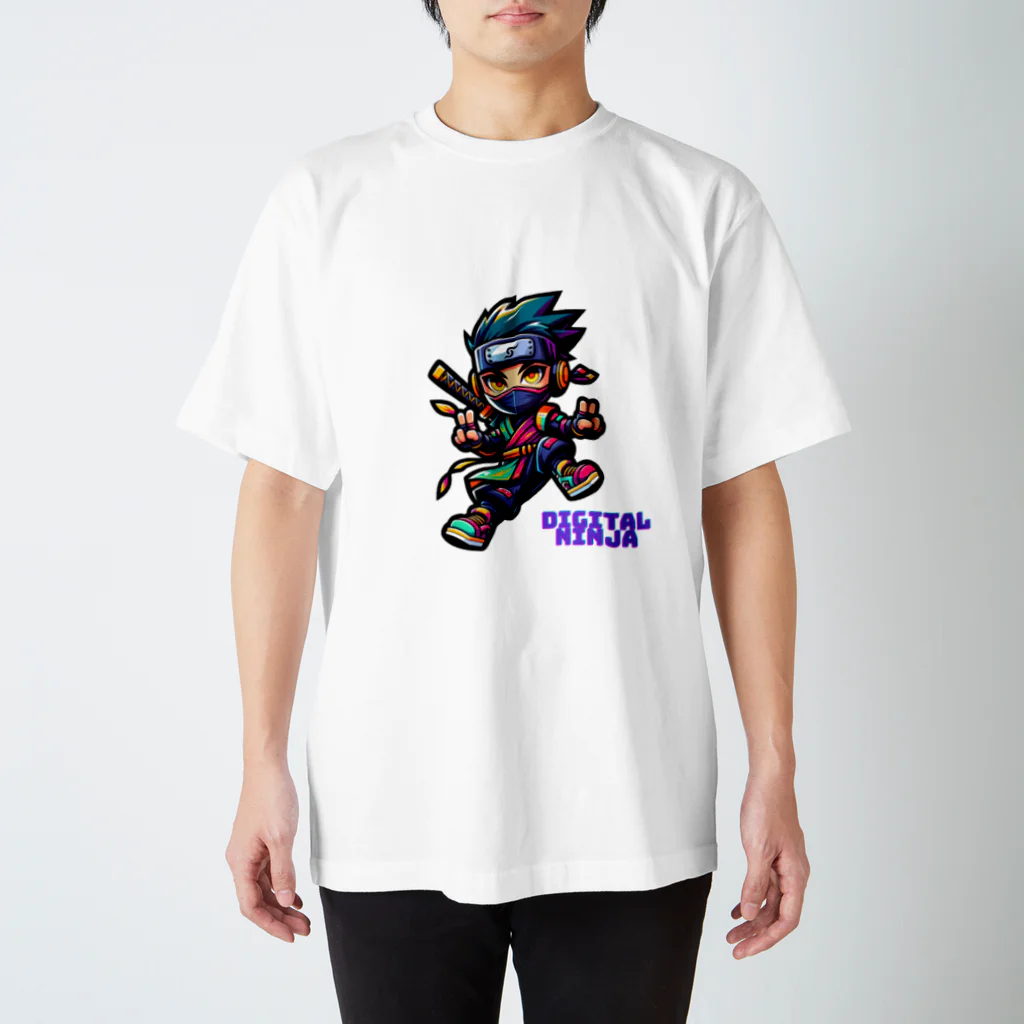 rsrsrsrsrの“Digital Ninja” ロゴ付き スタンダードTシャツ