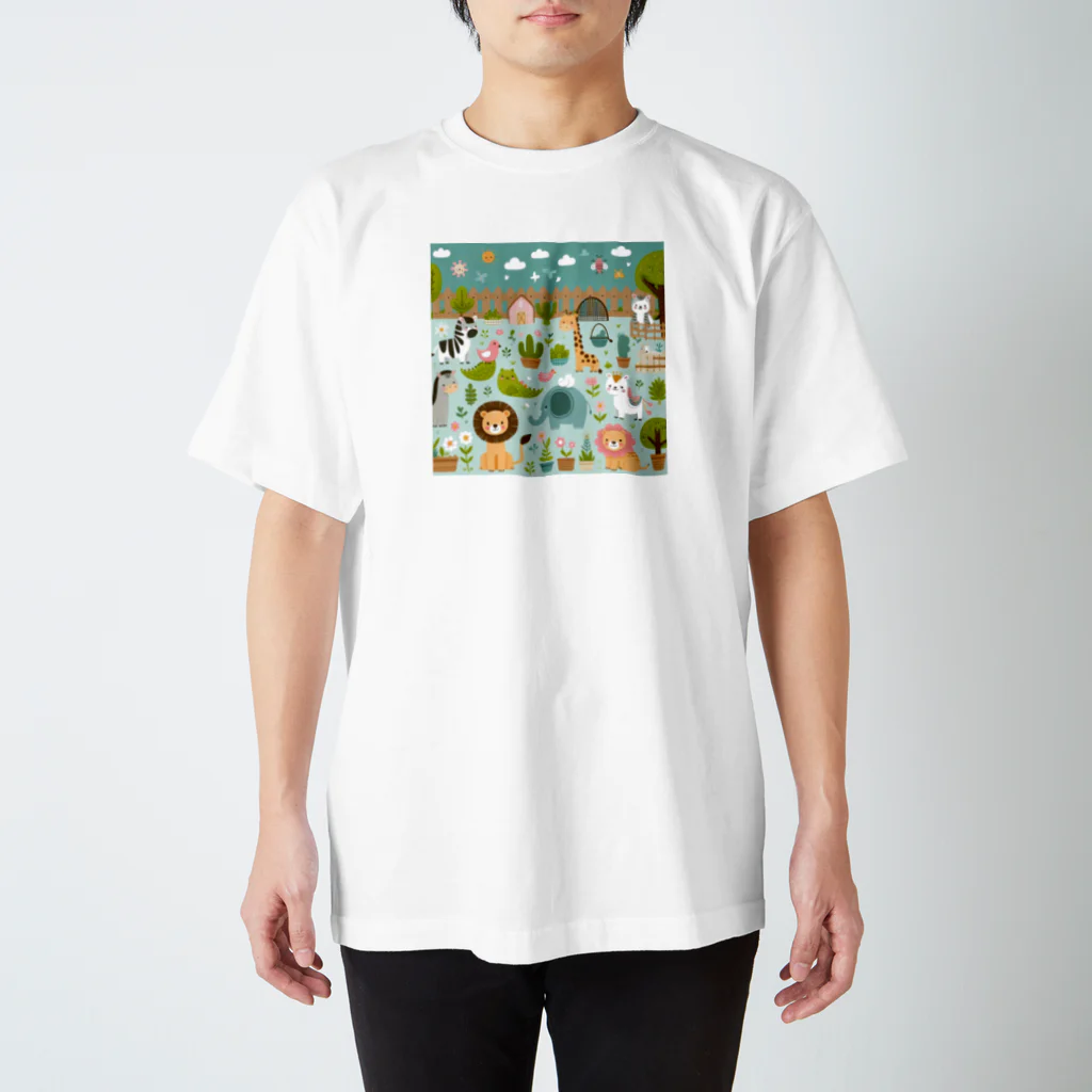 ニューライフマサラショップのワクワク動物園の愉快な仲間たち♪ Regular Fit T-Shirt