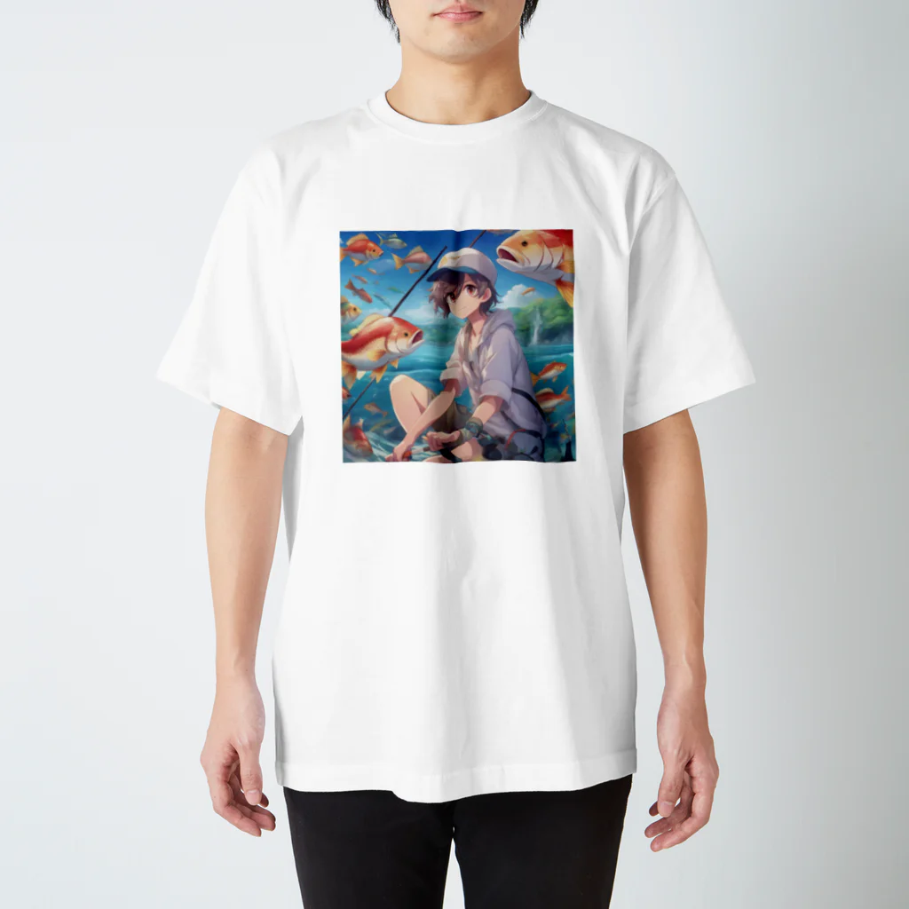 chillfishingの釣りガール爆釣！ スタンダードTシャツ