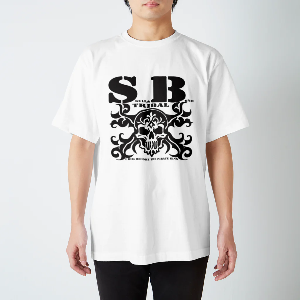 Ａ’ｚｗｏｒｋＳのSKULL&BONE TRIBAL BLK Regular Fit T-Shirt