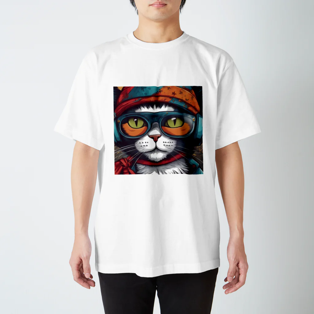 DezamaLandの戦闘猫 スタンダードTシャツ