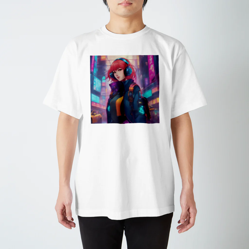 saka7914のサイバー女子 Regular Fit T-Shirt