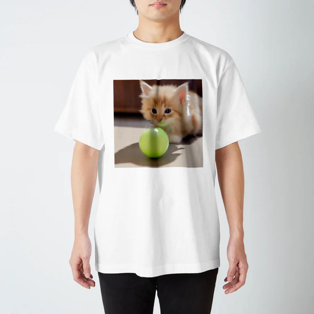 SkyBlueのもふもふな子猫 スタンダードTシャツ