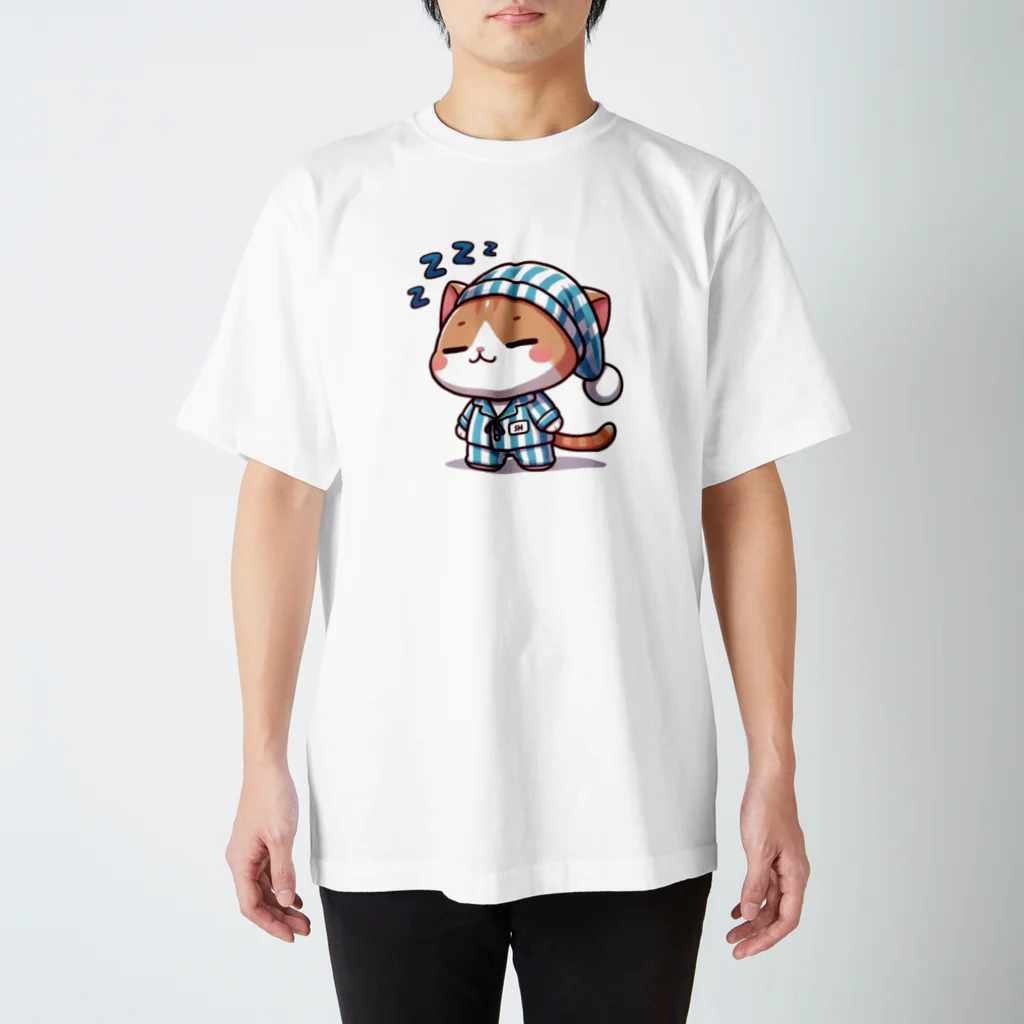 ねこてぃーしゃつ特集のかいてんきゅうぎょうねこ スタンダードTシャツ