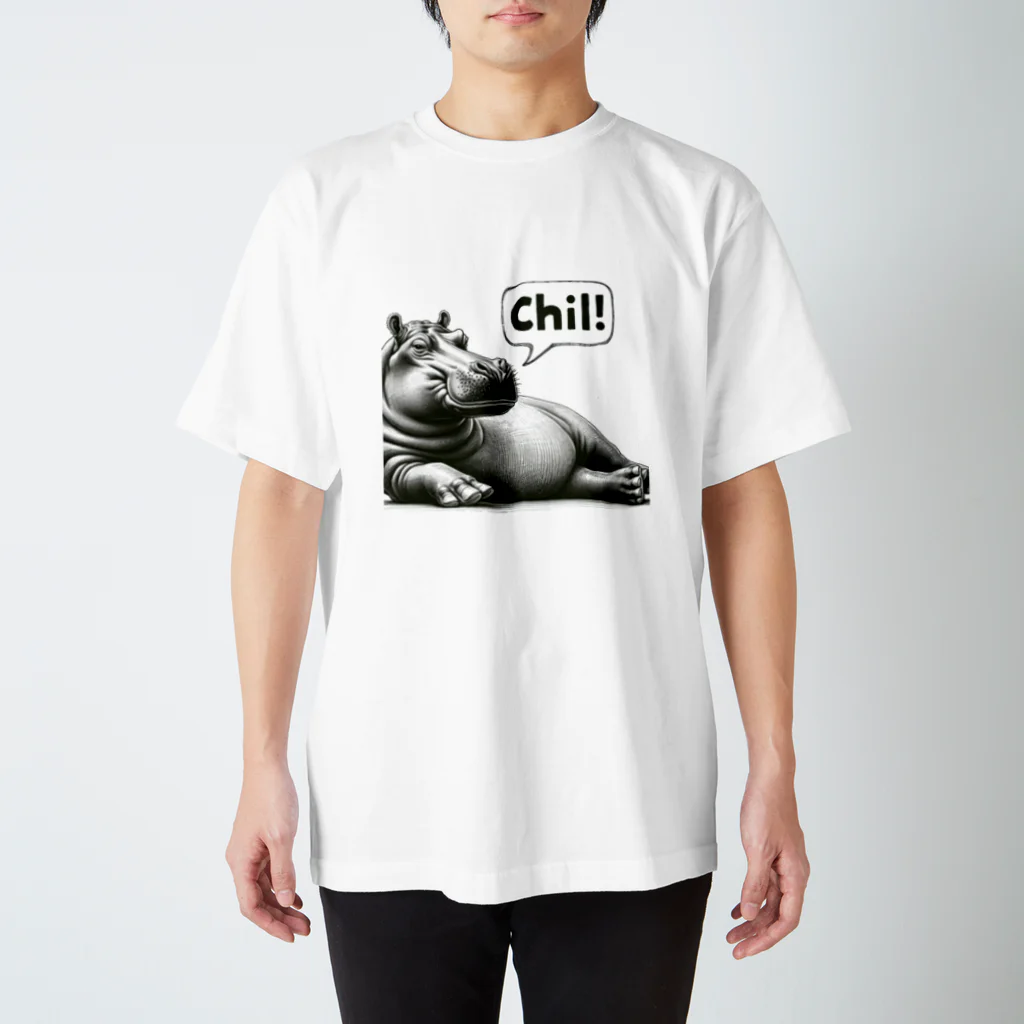 momoRockのデッサンタッチ カバ(Chil) Regular Fit T-Shirt