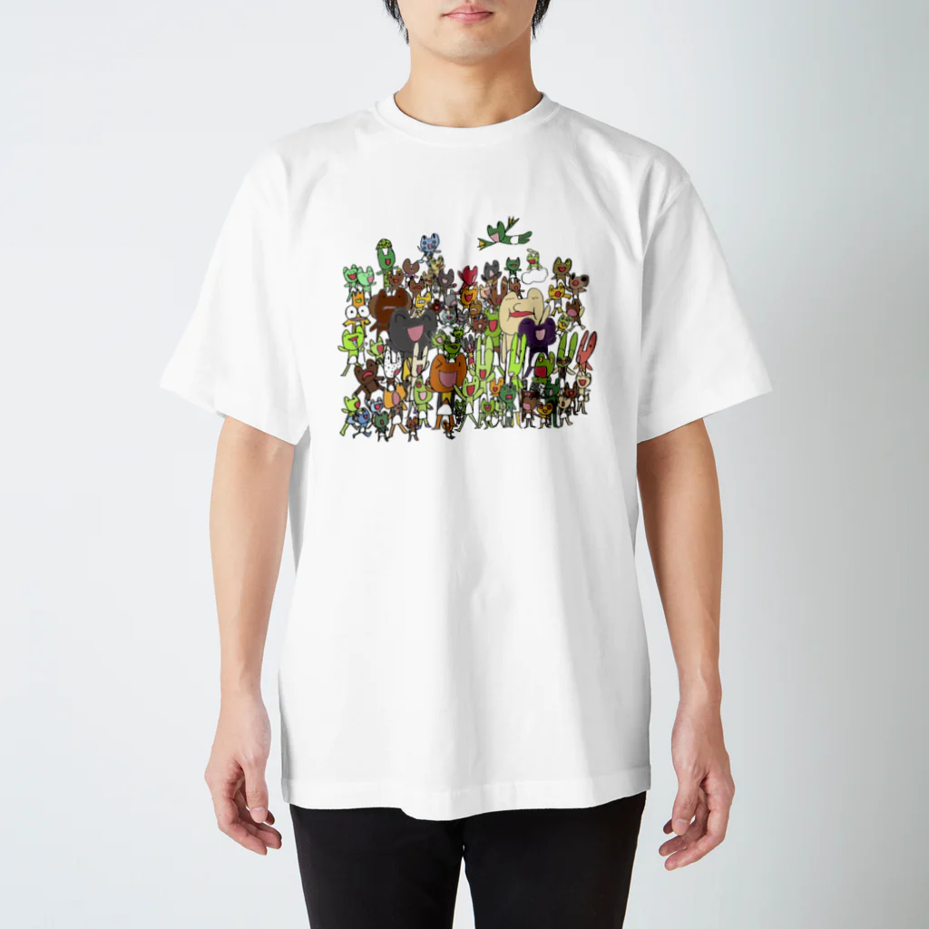 upa_museumのかえる大集合 スタンダードTシャツ