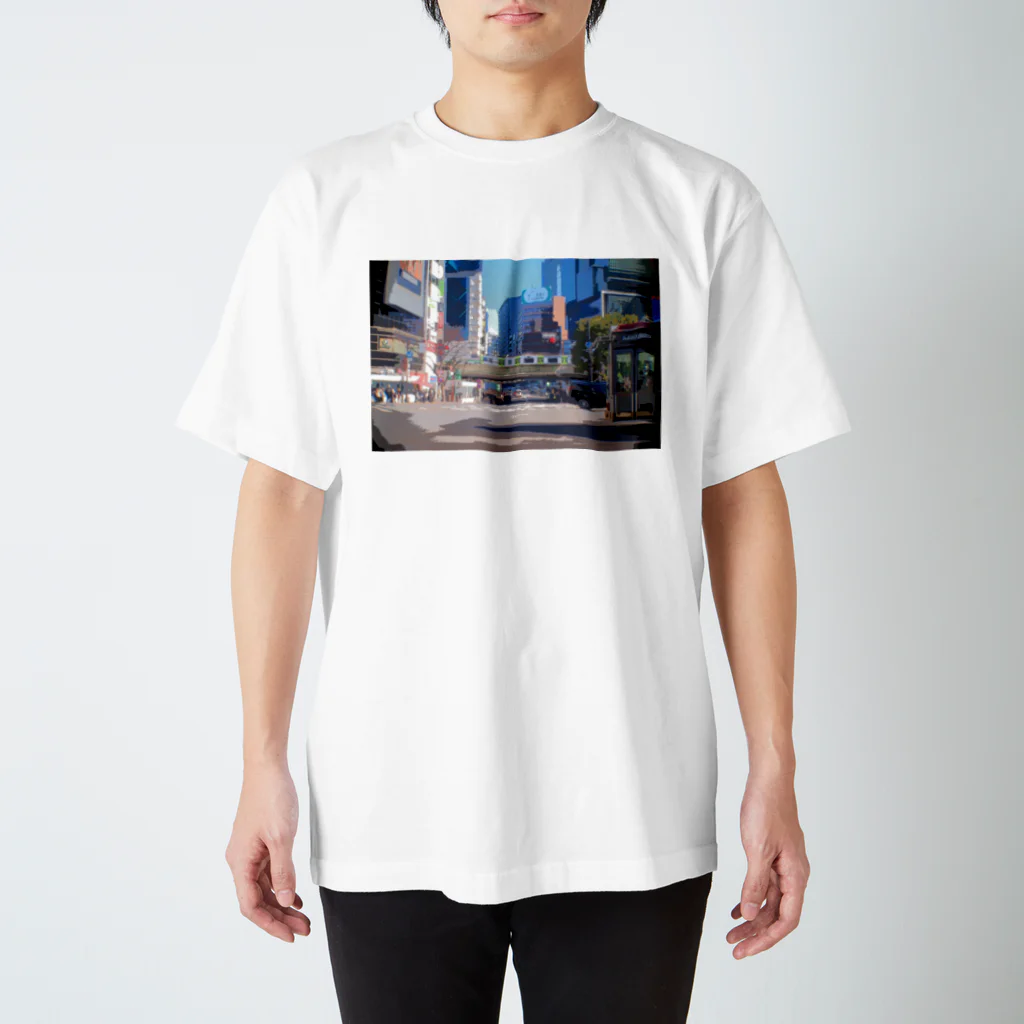 オールドレンズジャパンの中の人の渋谷駅ハチ公口前のスクランブル交差点の日常 スタンダードTシャツ