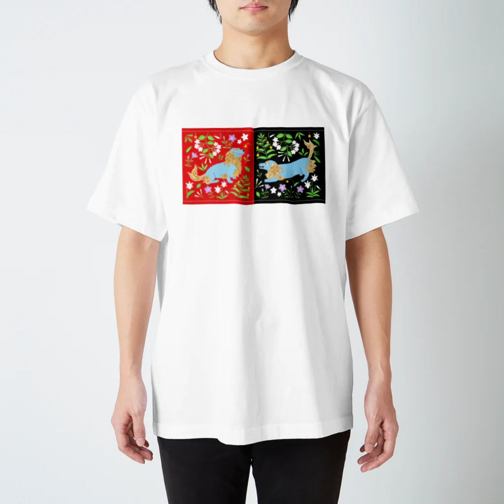 ワンこよみ時々ネコの守護ダックスフンド　guardian dachshunds Regular Fit T-Shirt