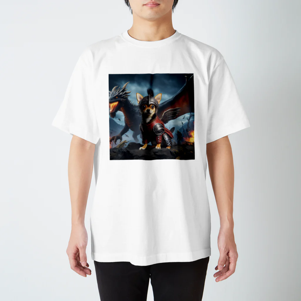 チワワンSHOPのドラゴンとチワワ11 スタンダードTシャツ