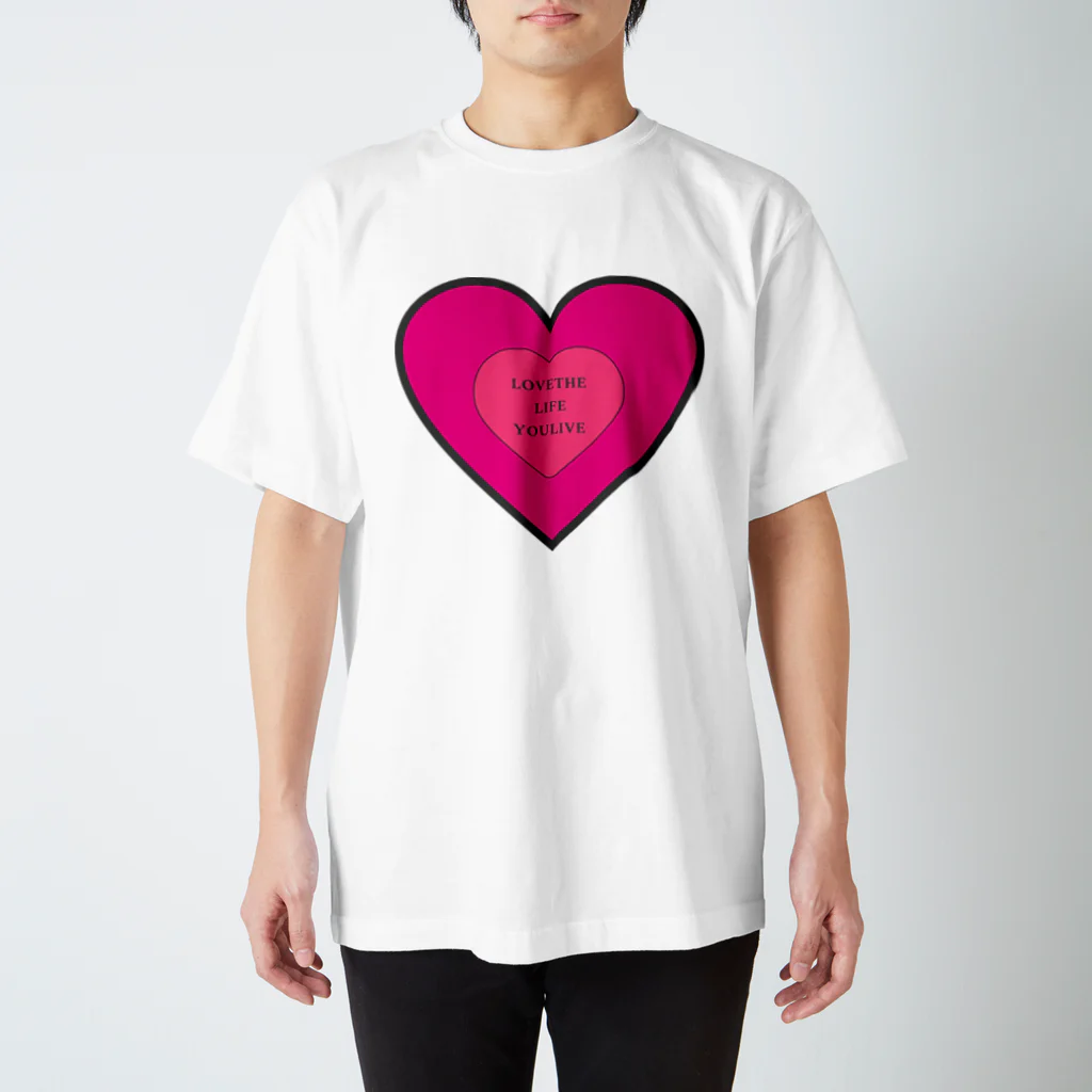 ここらいふのLOVETHELIFEYOULIVE -pink- スタンダードTシャツ