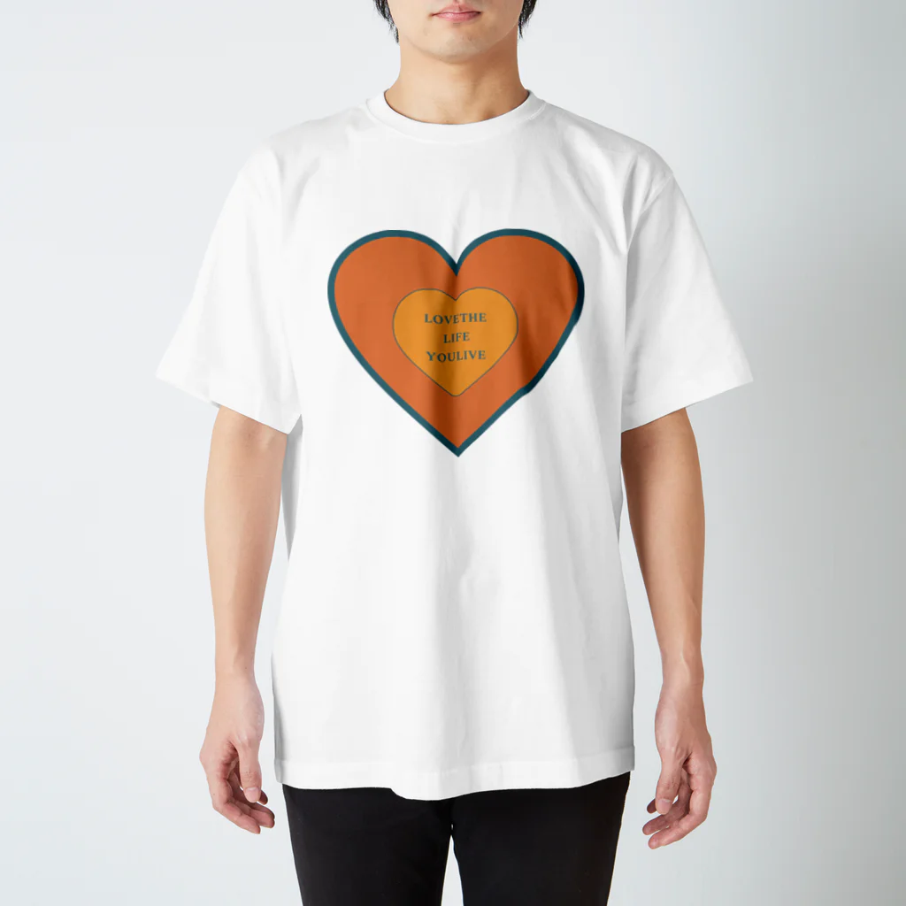 ここらいふのLOVETHELIFEYOULIVE -orange- スタンダードTシャツ