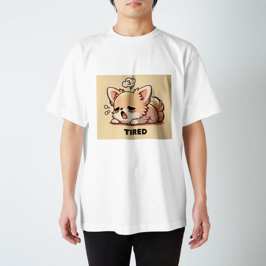 aosaaaのゆるカワちわわん（疲れた） スタンダードTシャツ