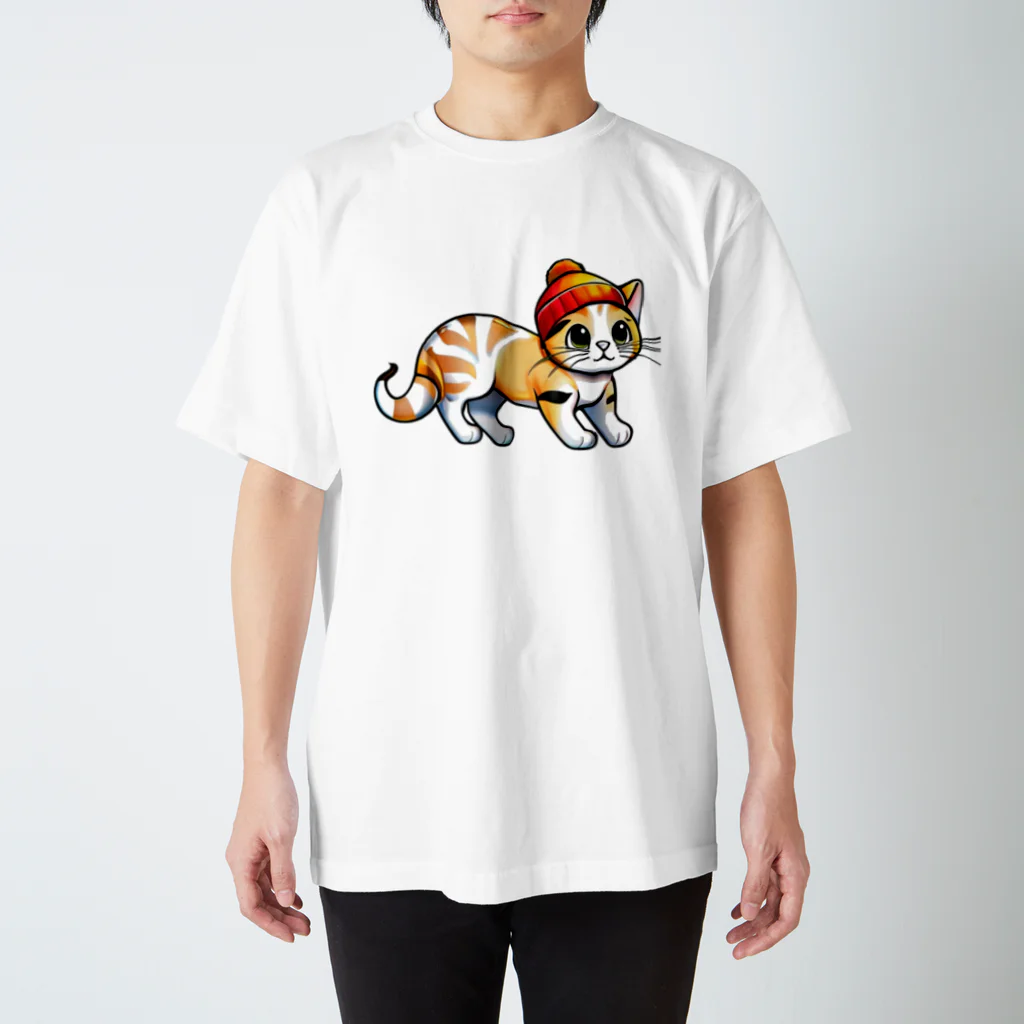 〜たけしゃんのお店〜のベンガルキャットとニット帽⑥ スタンダードTシャツ