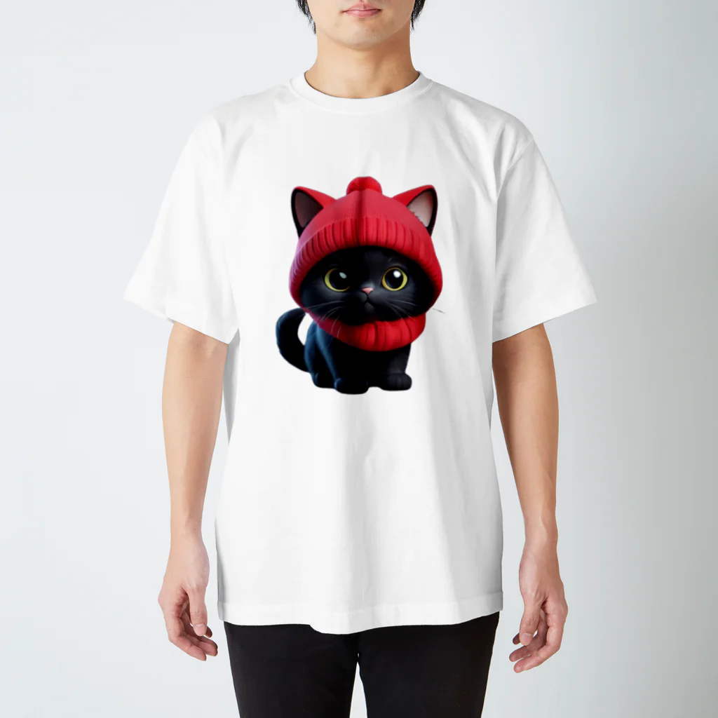 〜たけしゃんのお店〜の黒猫とニット帽⑥ スタンダードTシャツ