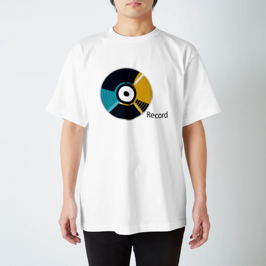 AI-factoryのレトロなレコードショップのロゴ Regular Fit T-Shirt