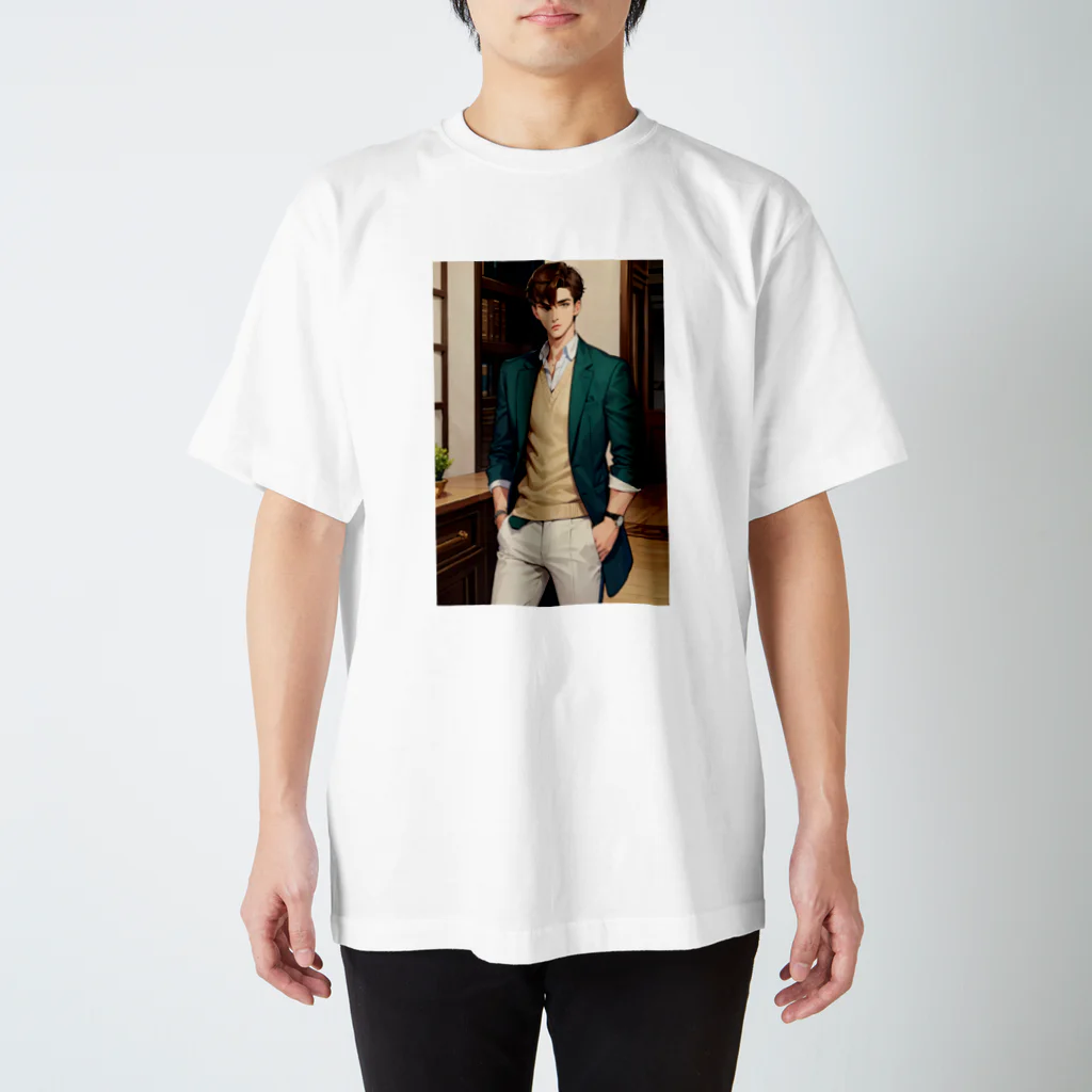 にこにこイケメンファクトリーの霜山 大輝 (Shimoyama Daiki)【"エレガント・シャープ・コレクション" (Elegant Sharp Collection)】 Regular Fit T-Shirt